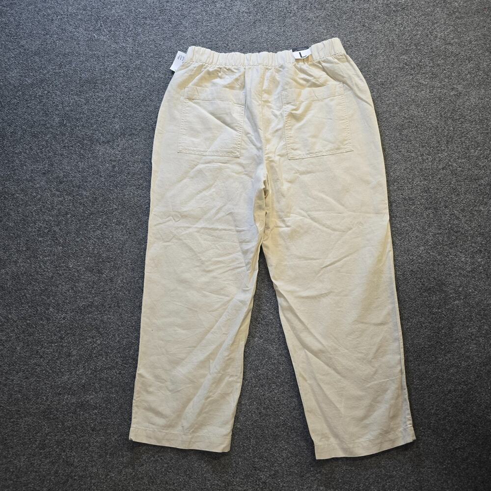 GAP Pants Womens Size Large Off White Straight Leg Linen Blend Cropped Casual - Picture 11 of 12